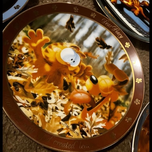1990 Full Set Vintage Garfield Dear Diary Series Collectible Plates By Jim Davis - Picture 6 of 12